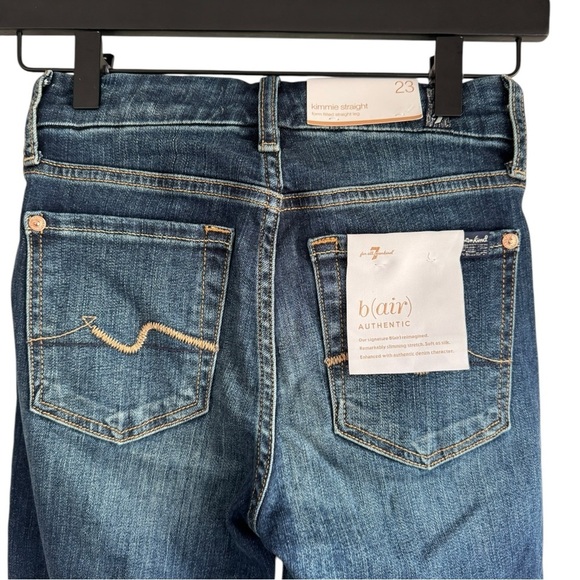 New! 7 For All Mankind b(air) Denim Kimmie Straight Jeans Mid‎ Rise - Picture 5 of 6